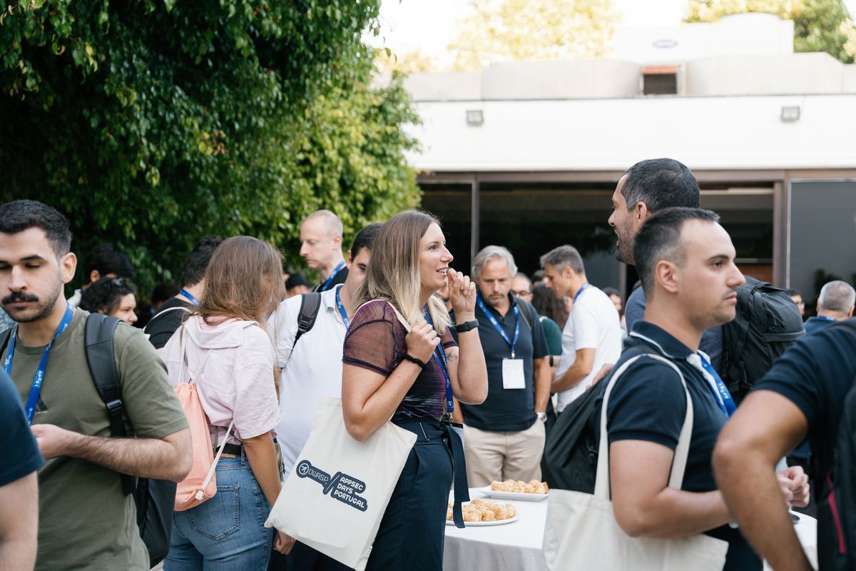 Attendees at the evening social event