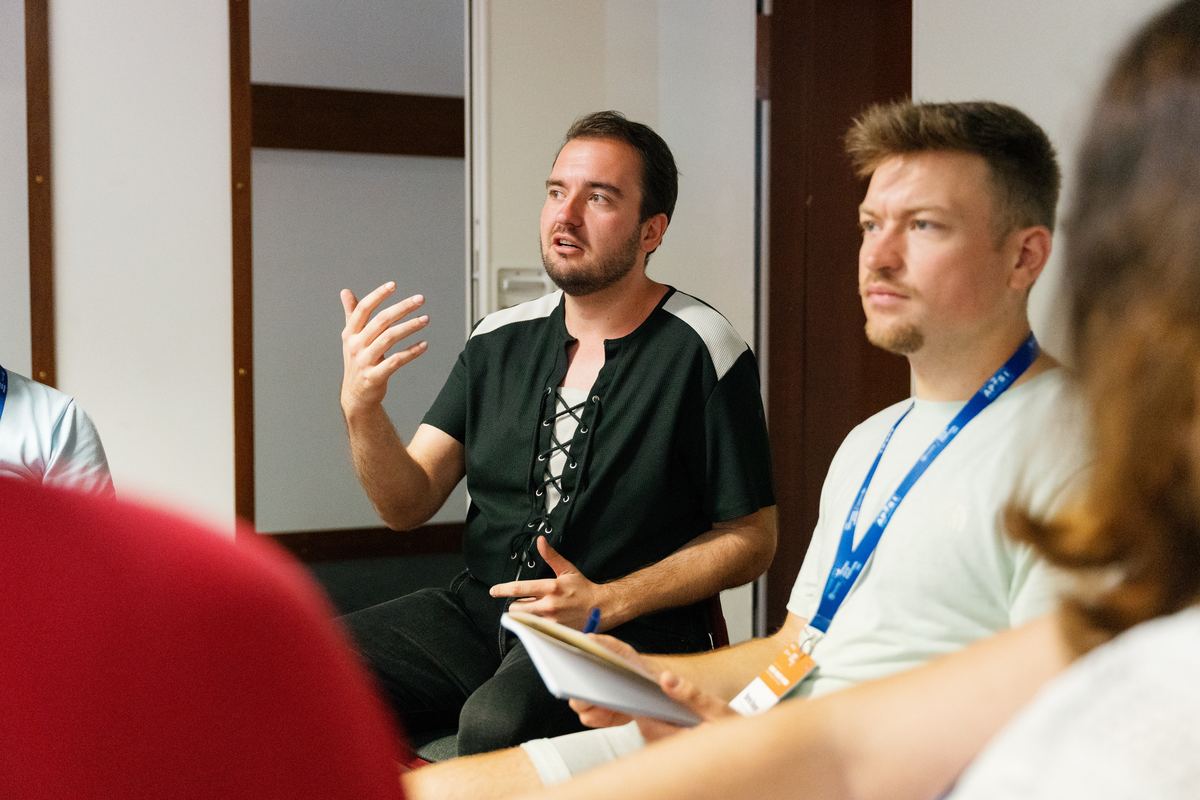 Attendees working through a hands-on workshop exercise